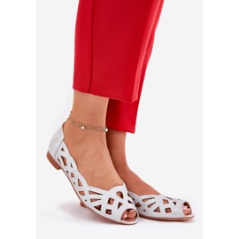 Jezzi Ballerine openwork d'argento con dita nude 1