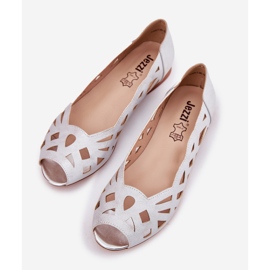 Jezzi Ballerine openwork d'argento con dita nude 2