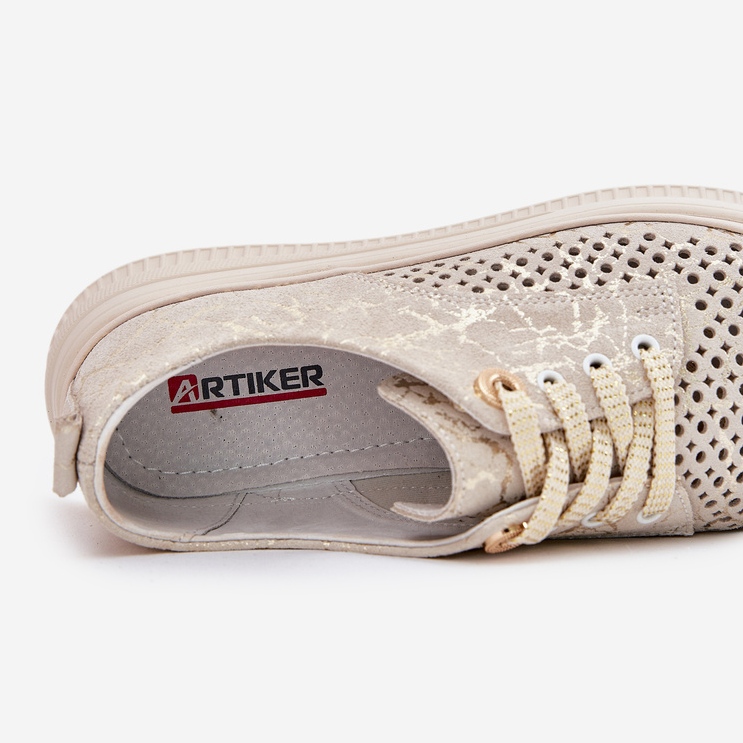 Scarpe da lavoro da donna sulla piattaforma beige-o-oro artiker 56c2108 2