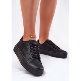 Sneaker da donna in pelle Eco sulla piattaforma Big Star RR274299 Black nero 2