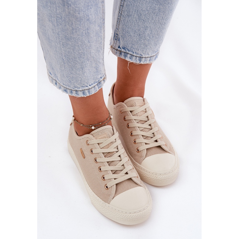 Sneaker materiale femminile Big Star RR274767 beige 2