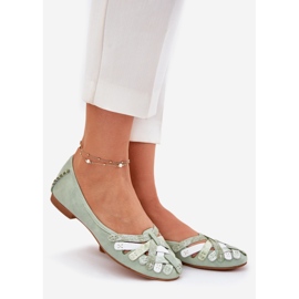 Ballerinas in pelle femminile Maciejka 01358-50 Mint verde 1