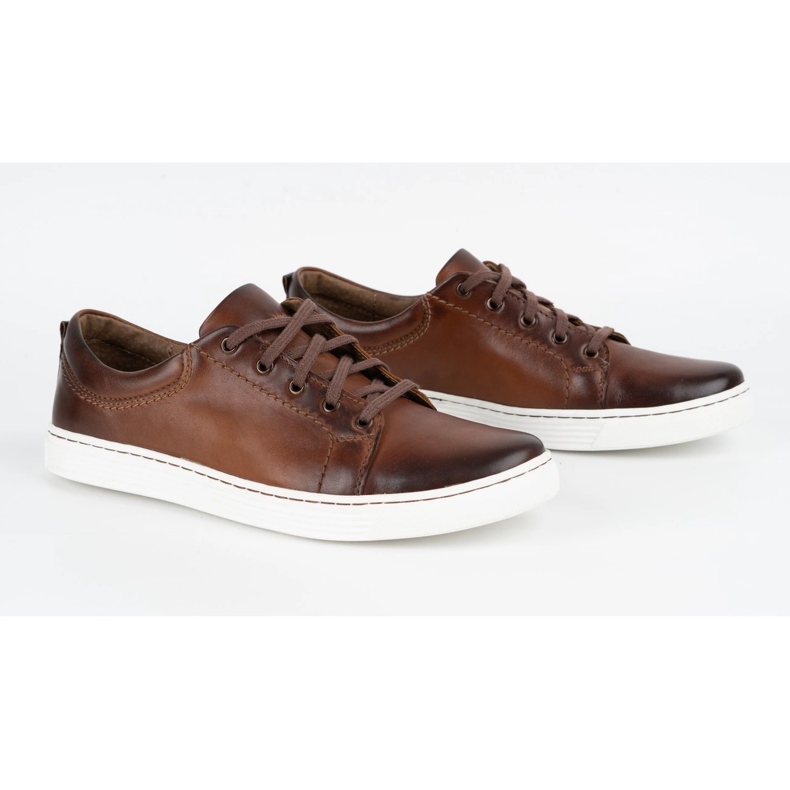 Olivier Scarpe casual da uomo in pelle 946MA marrone 2