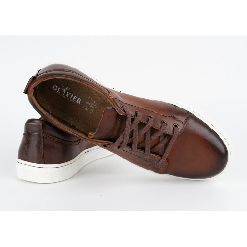 Olivier Scarpe casual da uomo in pelle 946MA marrone 3