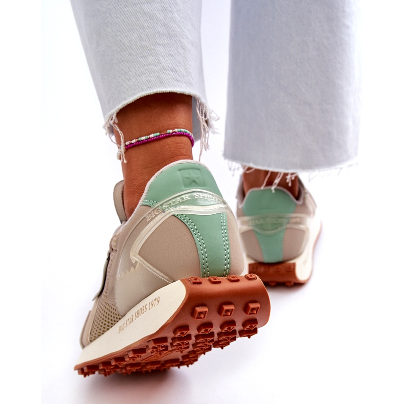 Scarpe da ginnastica da donna sul sistema Memory Foam Big Star Platform NN274681 Beige 4