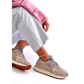 Scarpe da ginnastica da donna sul sistema Memory Foam Big Star Platform NN274681 Beige 1