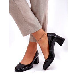 Pompe da donna laccate in pelle sul Vinceza 91130 Black Post nero 3