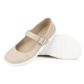 Barefoot Women's Ballerinas Olivier 1286 - Scarpe in pelle con fibbia per le stilizzazioni quotidiane ed eleganti beige 1