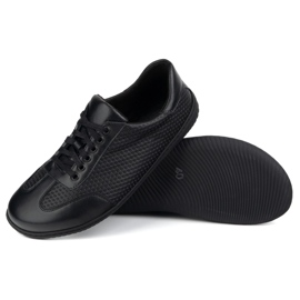 WASAK Scarpe in pelle minimalista da uomo a piedi nudi 0742WK Nero premuto sul fondo nero 2