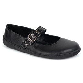 Barefoot Women's Ballerinas Olivier 1770Pol in pelle con fibbia nera nero 1