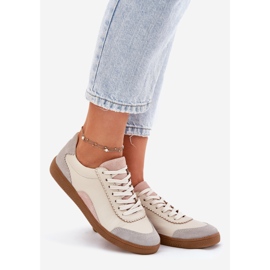 Sneaker in pelle da donna Zazoo N1220 beige 1