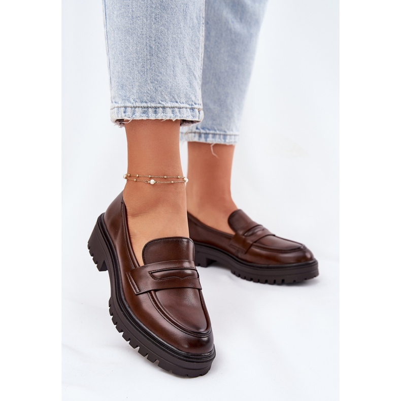 Evento Classici mocassini da donna con marrone eco in pelle 2