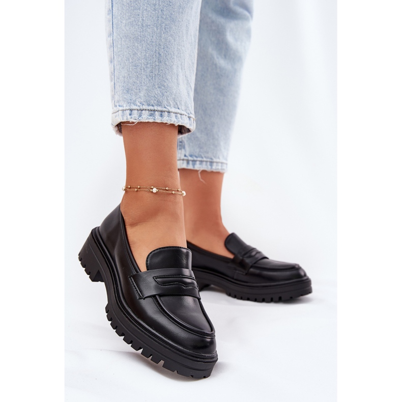 Evento Mocassini da donna classici con eco in pelle nera nero 2