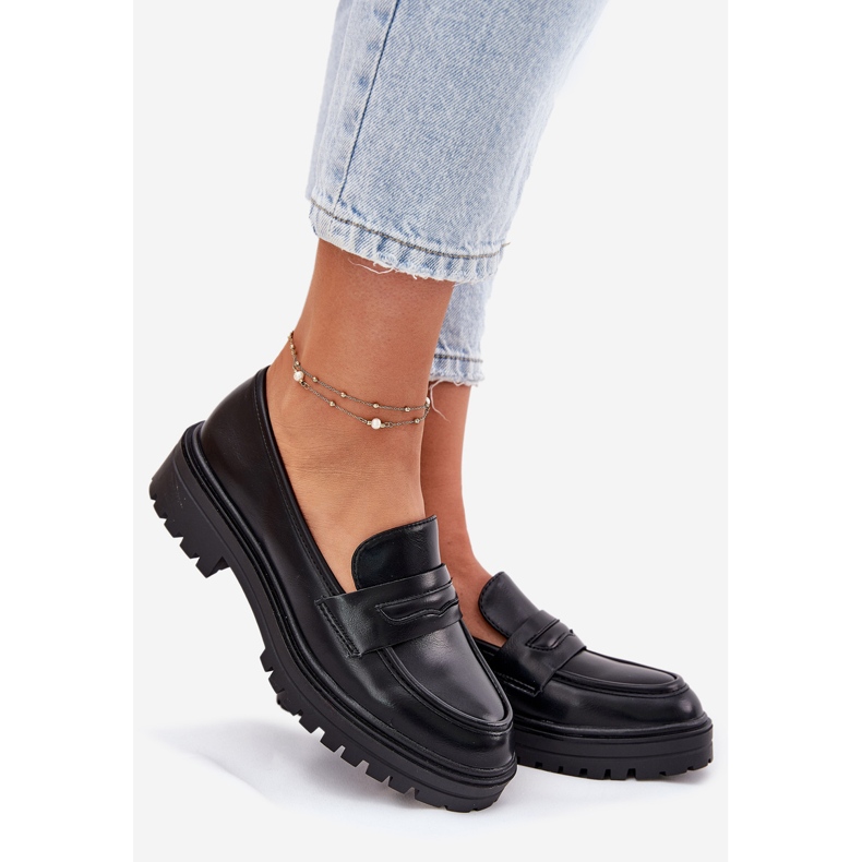 Evento Mocassini da donna classici con eco in pelle nera nero 1