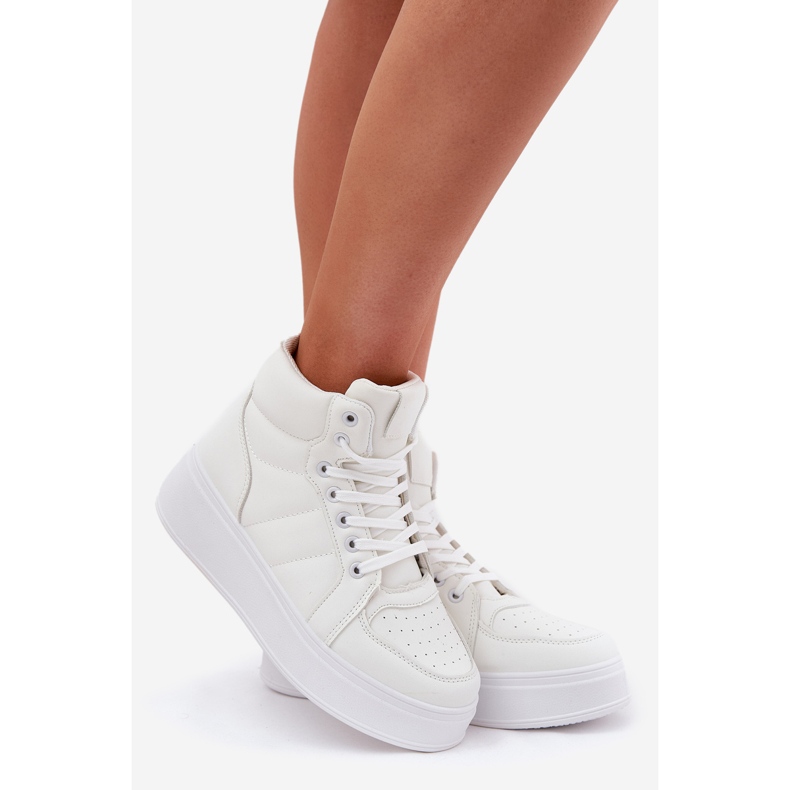 Evento Sneaker da donna alte sulla piattaforma bianca bianco 1