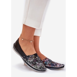 Ballerine in pelle con motivo maciejka t1930-39 nero 1