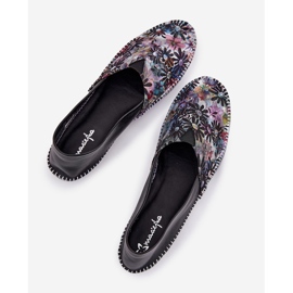 Ballerine in pelle con motivo maciejka t1930-39 nero 2