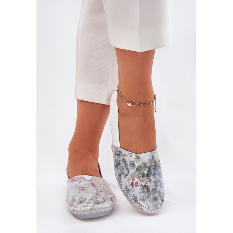 Ballerinas in pelle con motivo Maciejka T1930-38 bianco 2