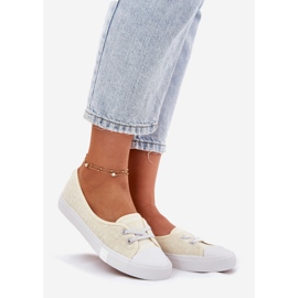 Sneaker Sneaker femminili con ricamo Lee Cooper LCW-25-31-3445L beige 1