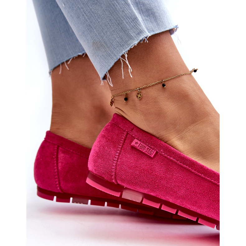Mocassini da donna in ecopelle scamosciata Big Star NN274934 Memory Foam System Fucsia rosa 1