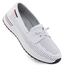 Evento Scarpe in pelle da donna Openwork White Event 8443 bianco 1