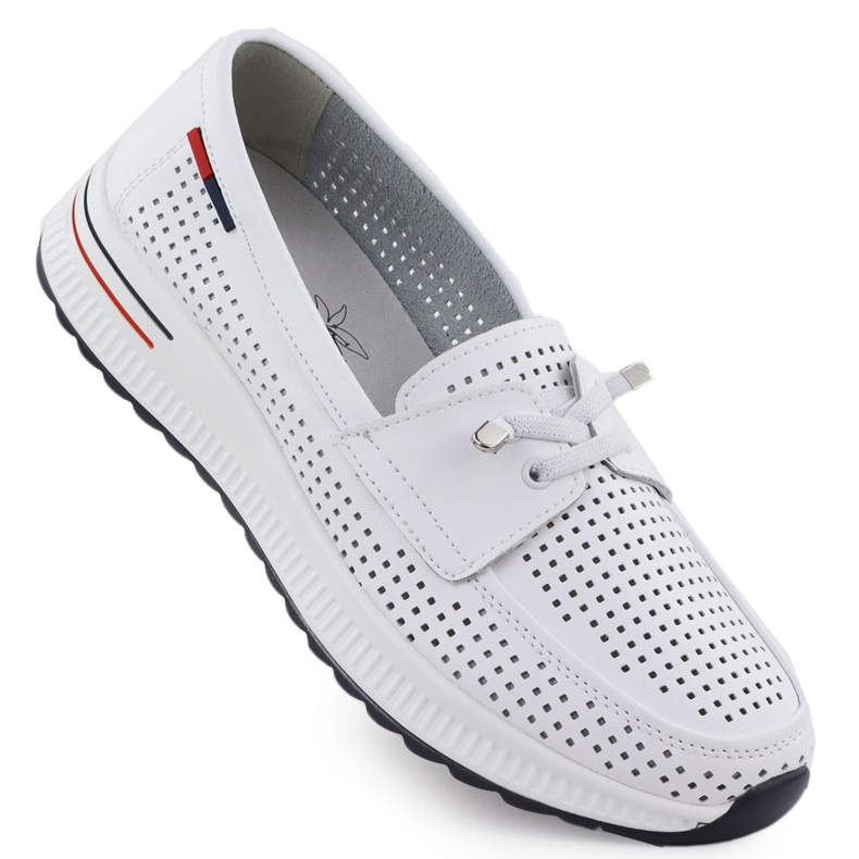 Evento Scarpe in pelle da donna Openwork White Event 8443 bianco 1