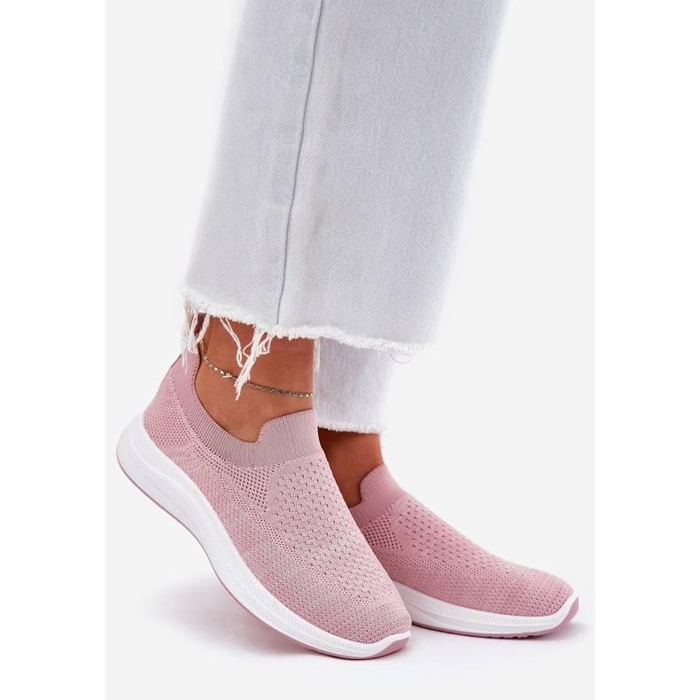 Scarpe Sportive Slip-On Da Donna In Tessuto, Rosa 1