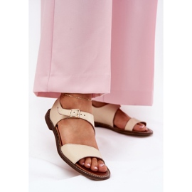 Zazoo 3014 Sandali in pelle da donna in pelle beige 2