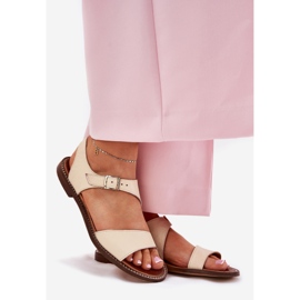 Zazoo 3014 Sandali in pelle da donna in pelle beige 1