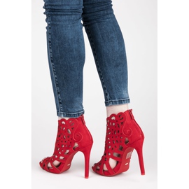 Vices Sandali traforati con cerniera rosso 2