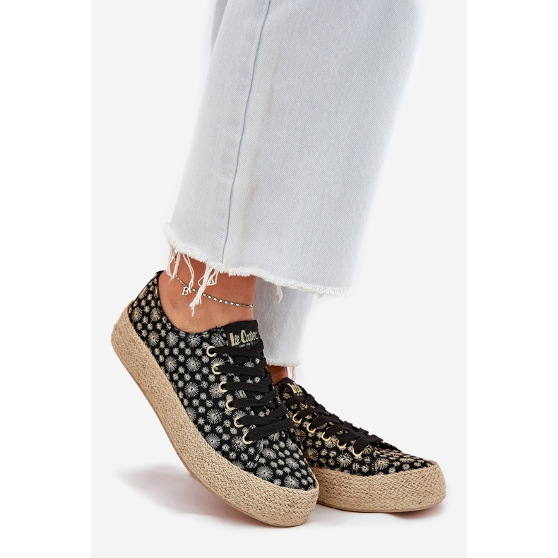 Sneaker femminile pattugliata sulla piattaforma con Lee Cooper LCW-25-08-3647L Black Braid nero 1