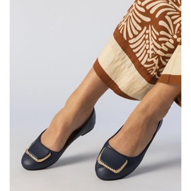 Ballerine femminili blu navy con zirconi 1