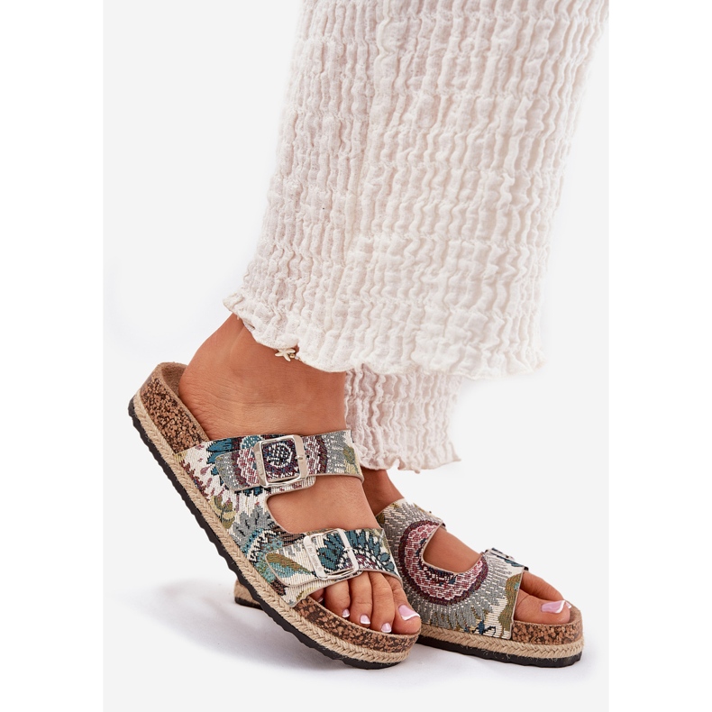 Pantofole da donna modellate su una piattaforma di sughero con Lee Cooper LCW-25-35-3483L multicolore beige 1