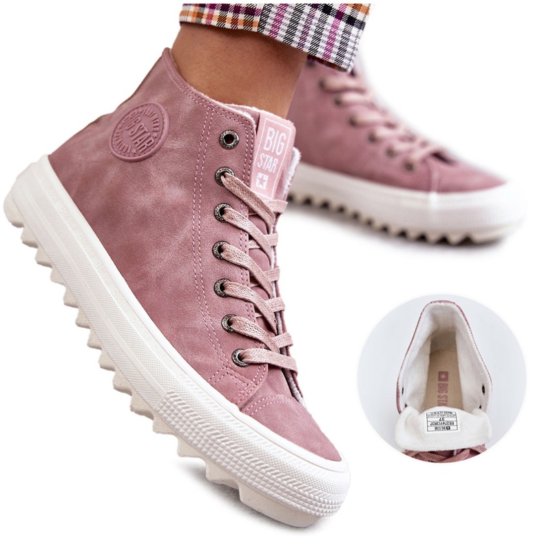 Big Star Sneaker da stelle femminili da donna Alta isolata Pink EE274113 rosa 4