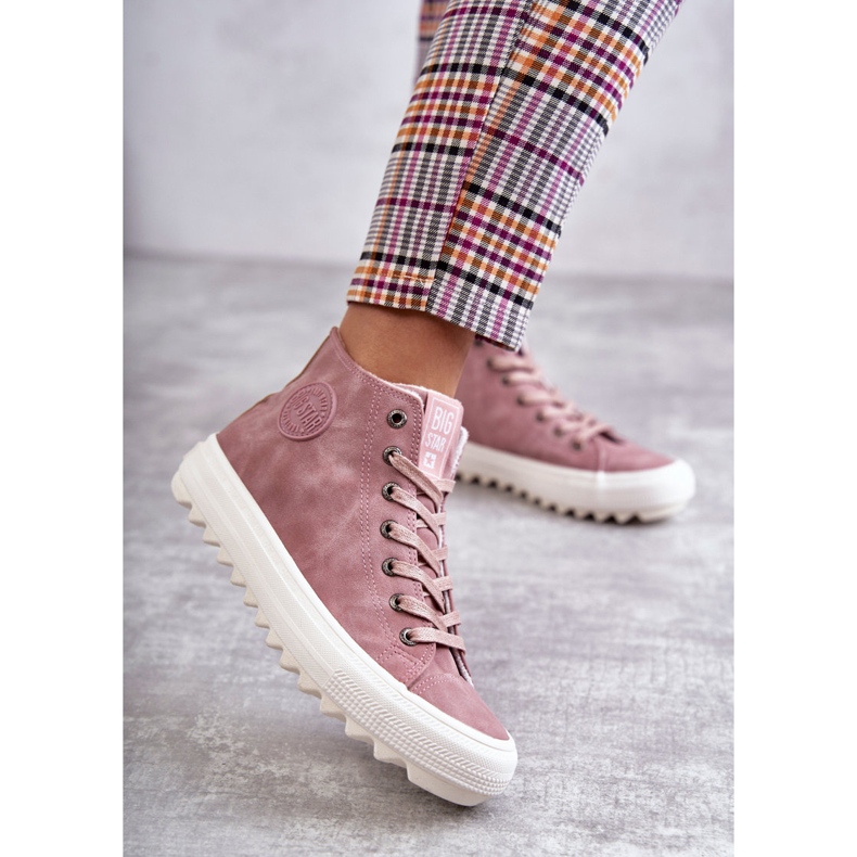 Big Star Sneaker da stelle femminili da donna Alta isolata Pink EE274113 rosa 3