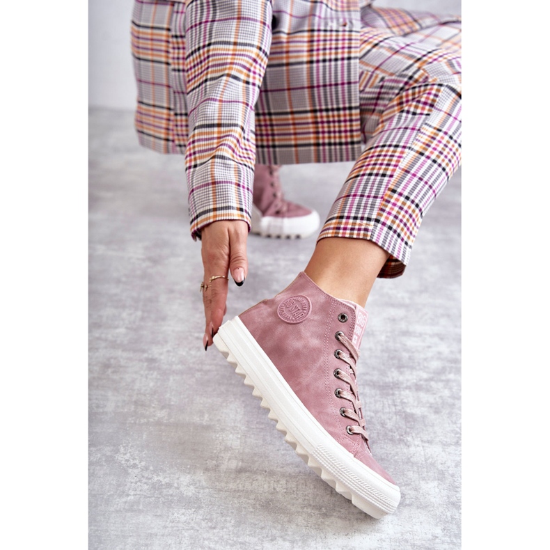 Big Star Sneaker da stelle femminili da donna Alta isolata Pink EE274113 rosa 1