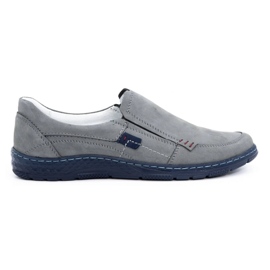Olivier Mocassini da uomo in pelle grigi 943MA grigio 1