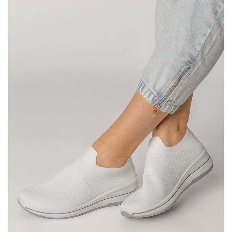 Sneaker sportive slip-on bianche bianca 1