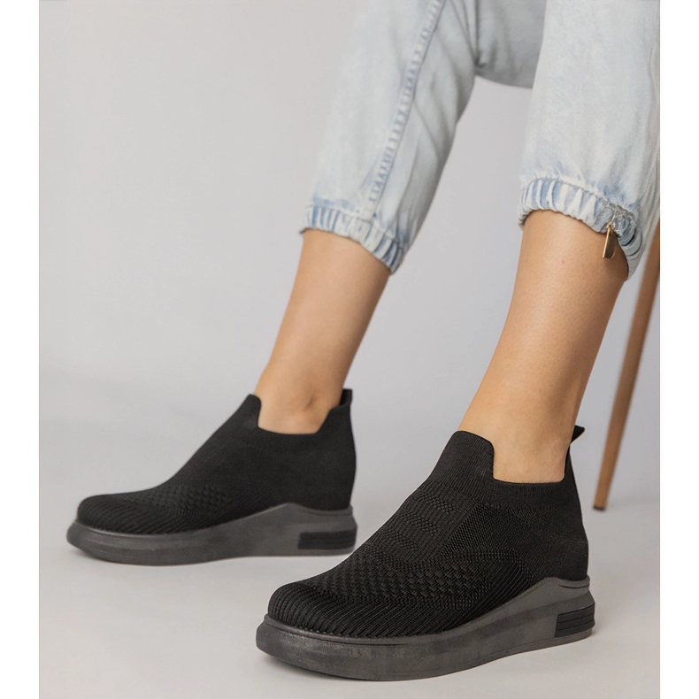 Sneaker calze nere inserite nero 1