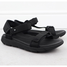 Sandals maschile in velcro nero Rieker 20850-00 1