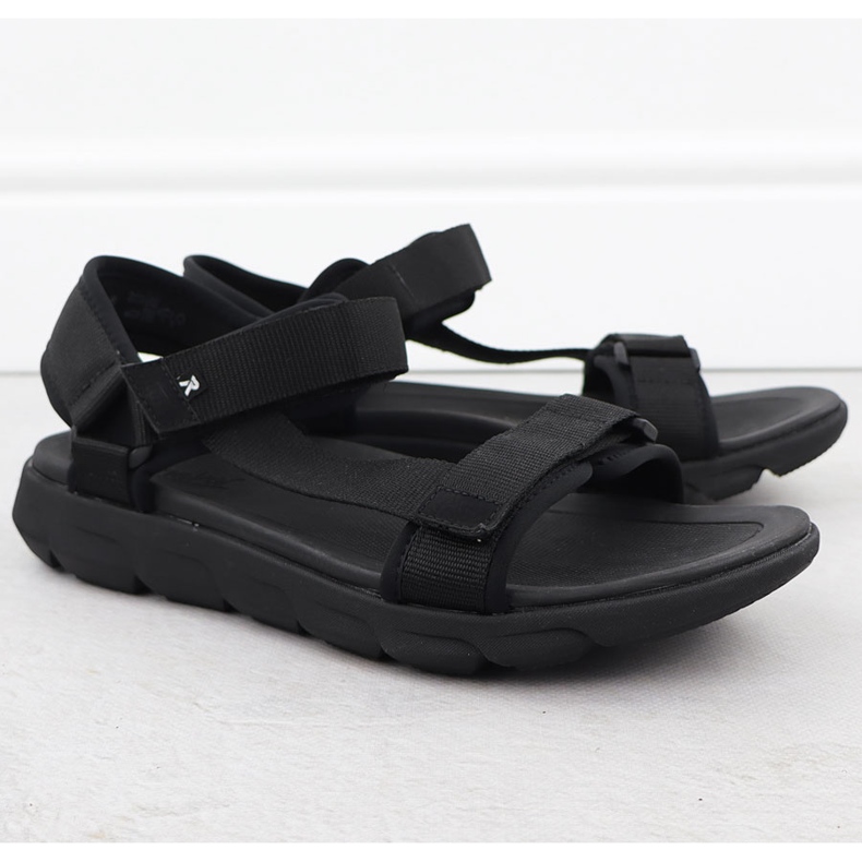 Sandals maschile in velcro nero Rieker 20850-00 1
