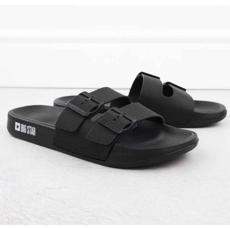 Black Big Star RR174A036 Black Beach Slifors maschile nero 1
