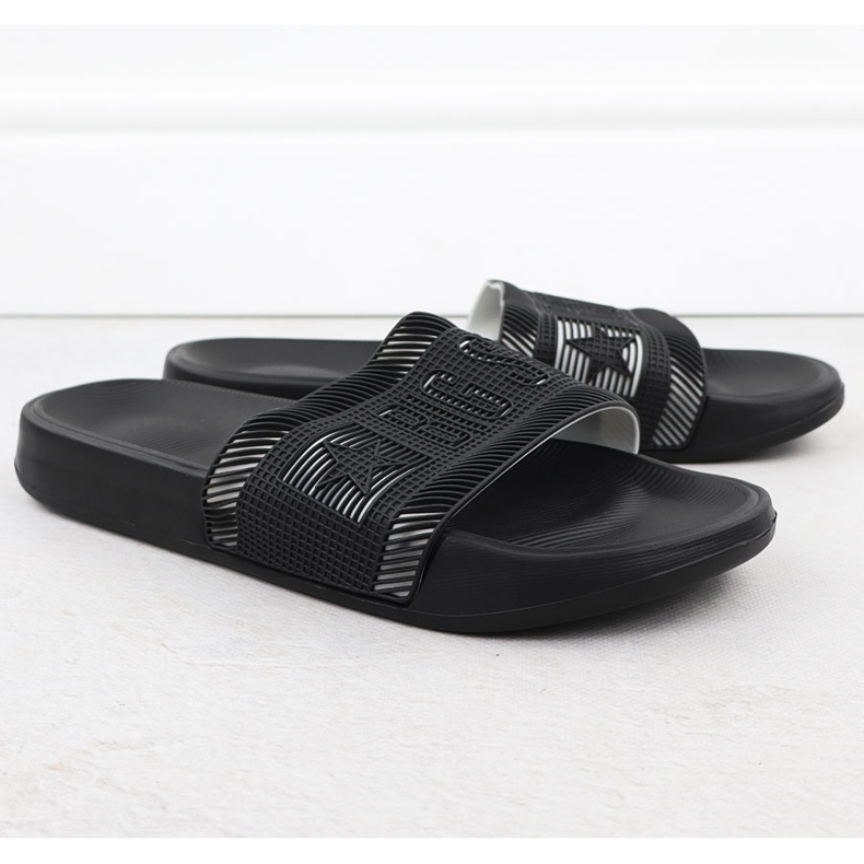 Black Big Star RR174A053 Black Beach Slifors maschile nero 1
