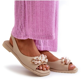Sandali Da Donna Con Decorazioni S.Barski KV27-004 Beige 4