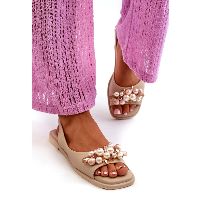Sandali Da Donna Con Decorazioni S.Barski KV27-004 Beige 2