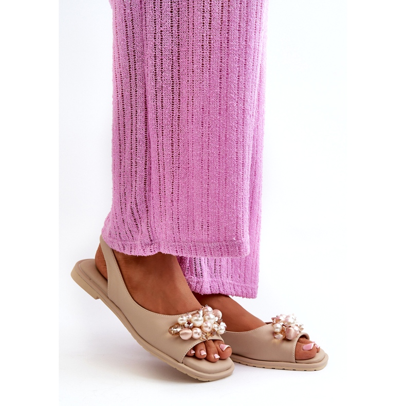 Sandali Da Donna Con Decorazioni S.Barski KV27-004 Beige 1