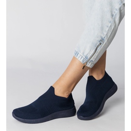 Sneaker sportive blu navy con una tomaia di socking 1