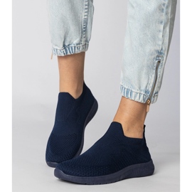Sneaker sportive blu navy con una tomaia di socking 2