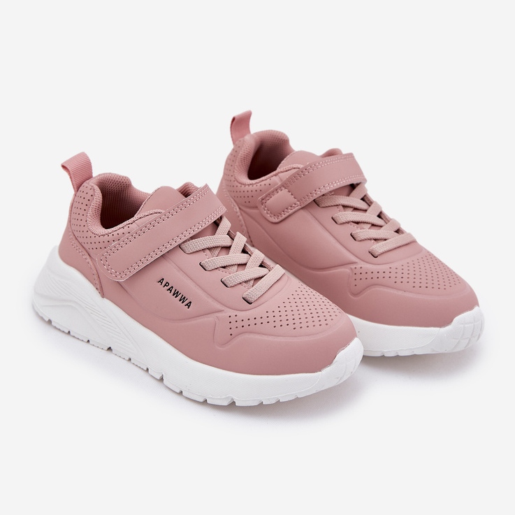 Scarpe sportive per bambini leggeri sulla piattaforma rosa 1