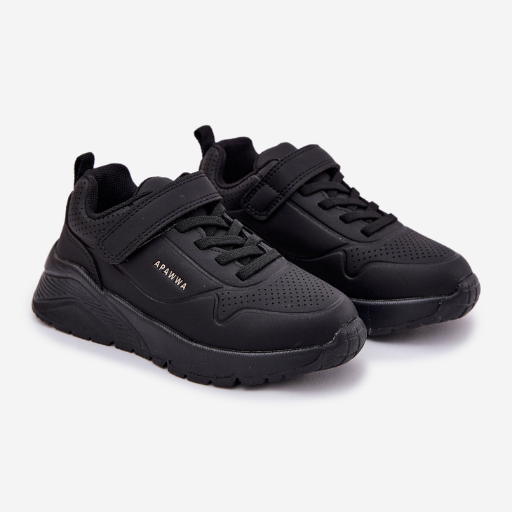 Scarpe sportive leggere per bambini sulla piattaforma nera nero 1